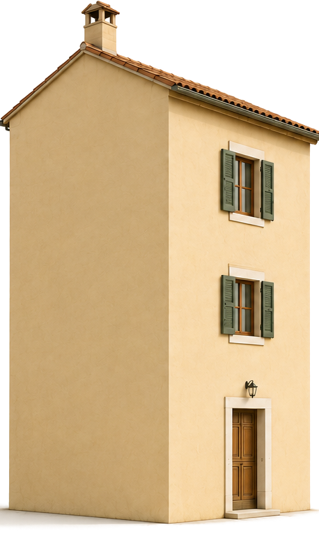 Hiša Padnjec — fasada z apartmaji